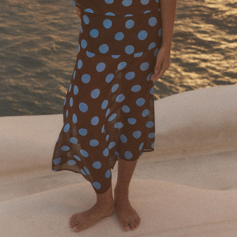 *SOLD* Zara Asymmetrical Polka Dot Sheer Skirt